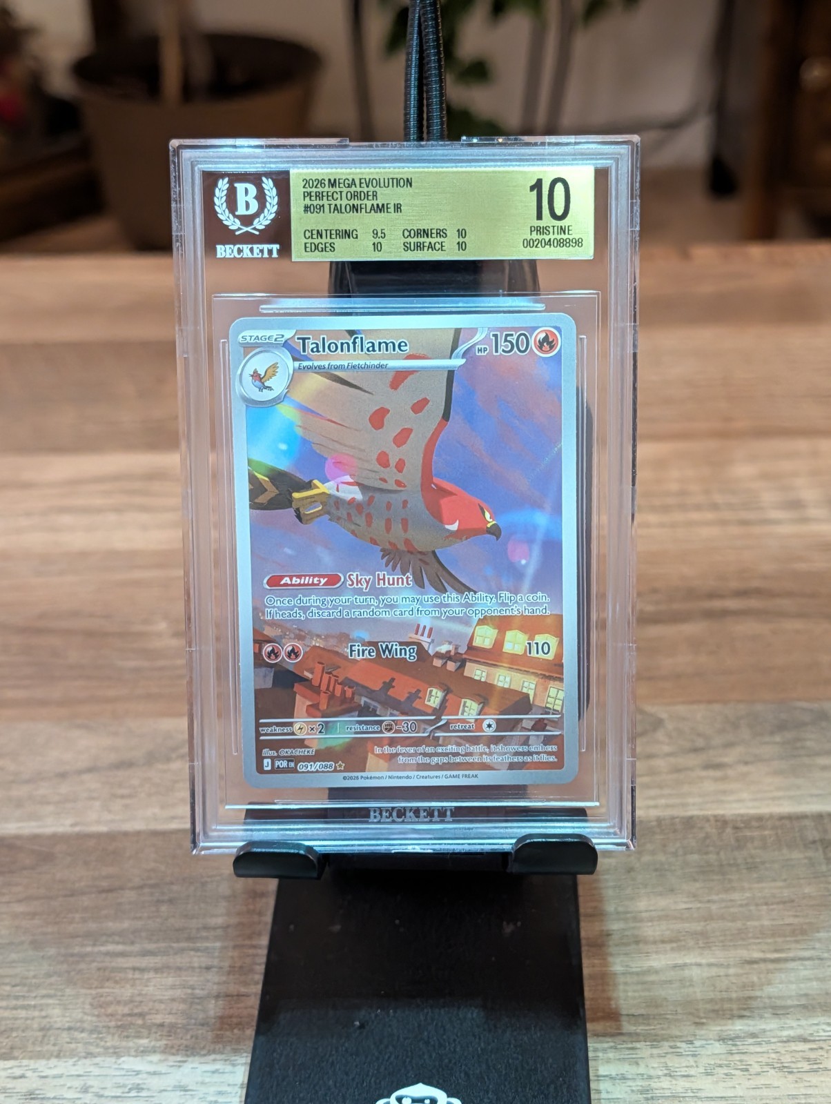 BGS 10 PRISTINE - Talonflame 091/088 - Pokemon TCG Me03: Perfect Order