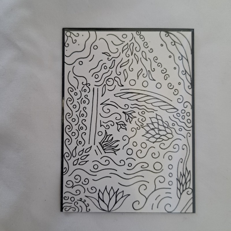 ACEO Original Abstract Nature Pattern Black 