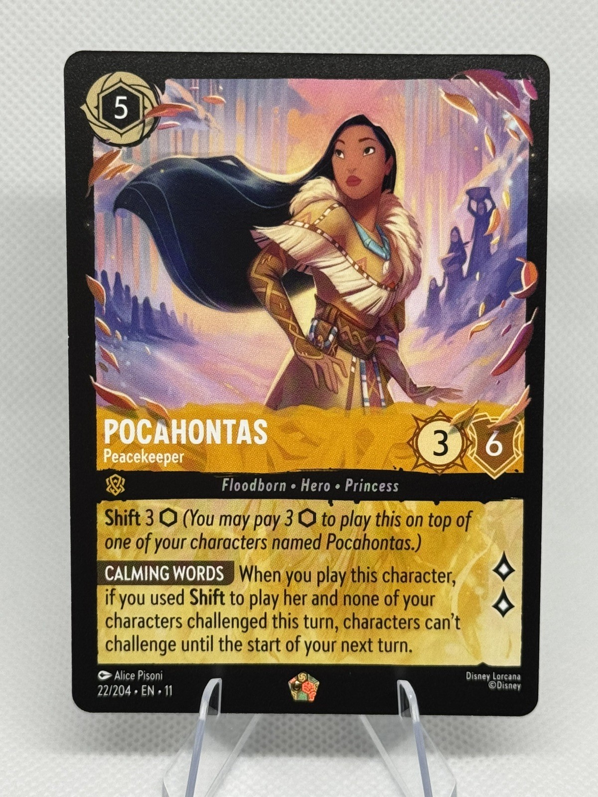 Disney Lorcana - Winterspell - Pocahontas -Peacekeeper -22/204 Legendary Regular