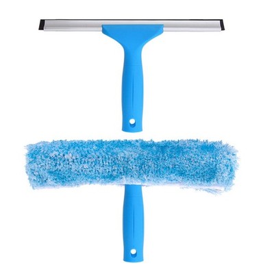 Professional Window Cleaning Combo  Squeegee & Microfiber Window Scrubber, 10''