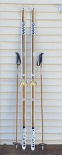 GREAT Vintage KARHU SKIS 77 Long + 53 POLES  ...