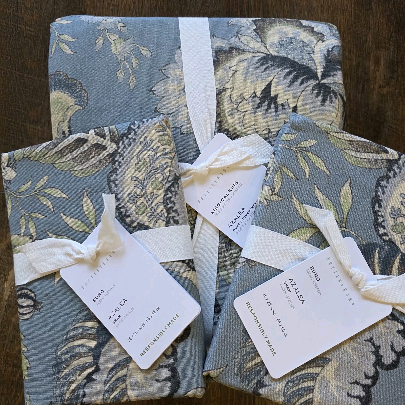 NEW Pottery Barn AZALEA PALEMPORE Duvet Cover King/California King & 2 euro sham