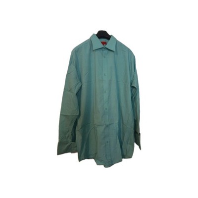 New Mens Formal Dress Shirt Green Straight Collar French Cuff Pascal Morabito