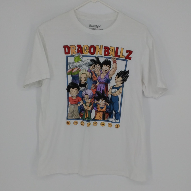 Dragon Ball Z Unisex L Short Sleeve White Animation  Graphic Print 