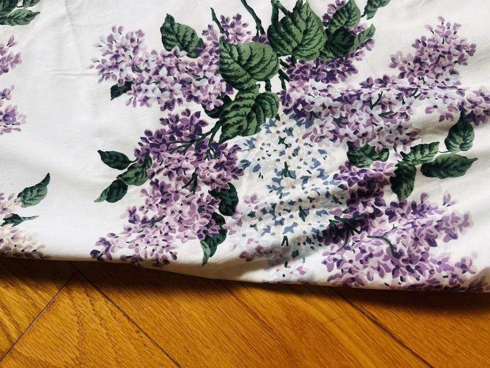 Juego de dos paneles de cortina vintage Waverly púrpura violeta floral forrado para cabaña Foto 2 de 4