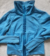 PUMA Jacket Girl's Size L Light Blue Yoga Full Zip Activewear Long Sleeve