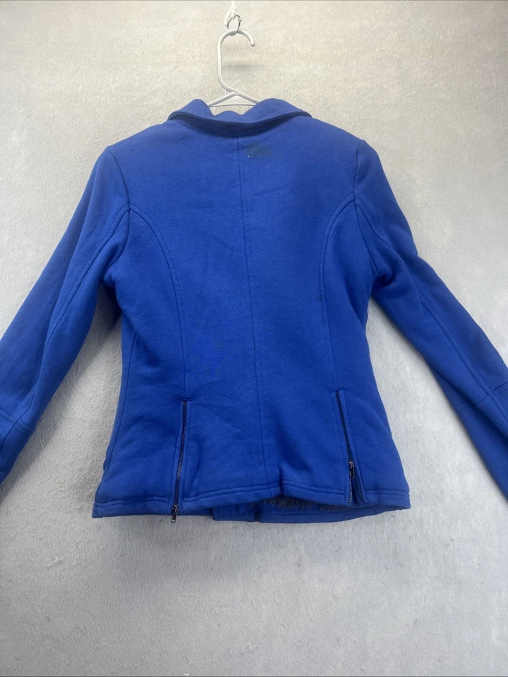 Fox Racing Moto Jacket Womens S Blue Lined Full Zip Pockets - Image 2 of 4