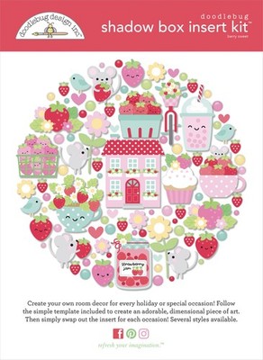 Doodlebug Design Shadow Box Insert Kit - Berry Sweet - 5A00312P-1H2ML