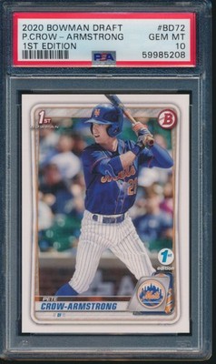PSA 10 PETE CROW ARMSTRONG 2020 Bowman Draft 1st Edition Cubs Rookie RC GEM MINT