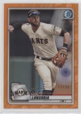 2020 Bowman Chrome Orange Refractor 12/25 Evan Longoria #42 0h1g