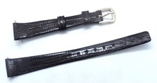 SEIKO NEW NOS WATCH BAND brown Genuine Lizard Leather 13mm Lugs W/Spring Bars