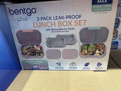 2 PACK - Bentgo Chill Max Pink Purple Leak Proof Plastic Hard Shell Lunch Boxes