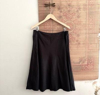 Mexx Black Aline Shin Length Linen & Cotton Skirt Large