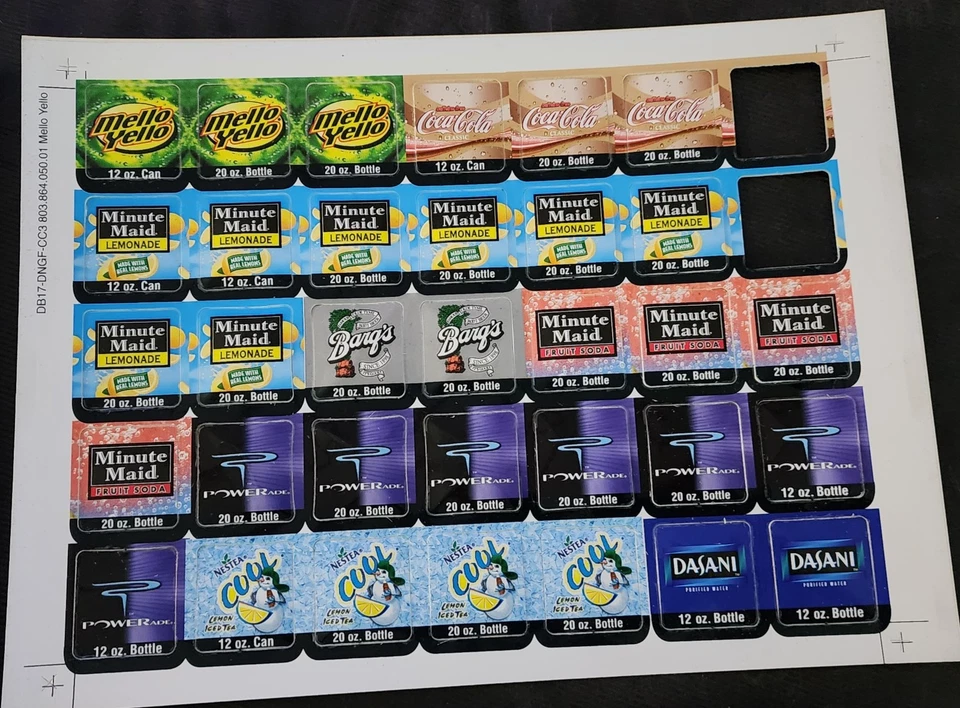 Lot Of 138 Vintage 90’s Vending Machine Soda Labels Coke Barqs Nestlé Sprite - Image 4 of 4
