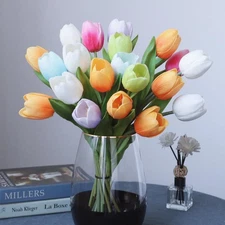 Spring-Colors Tulip Flowers Artificial Luxury Big Tulip Valentine's Day Mothe...