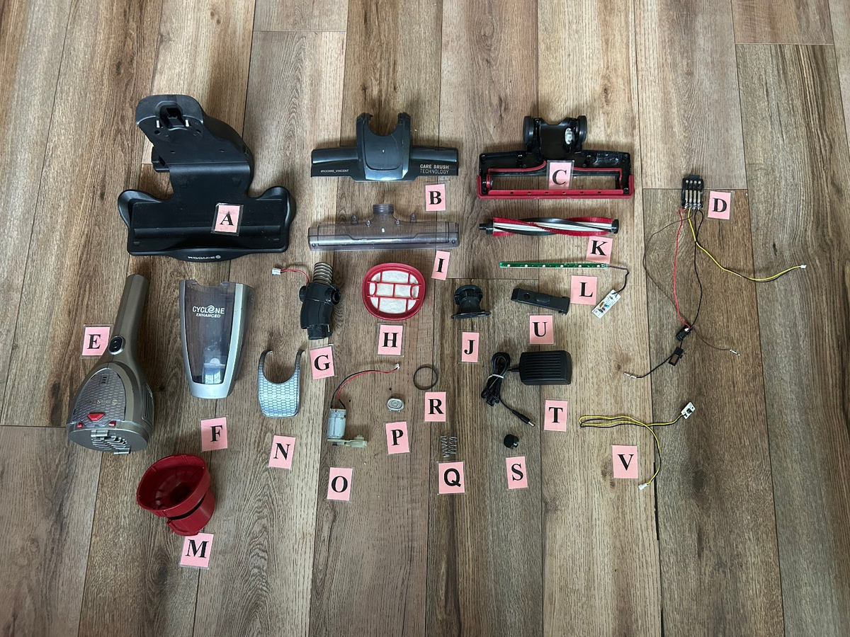 Replacement parts for Roomie Tec SlimVac Cordless Vacuum Cleaner