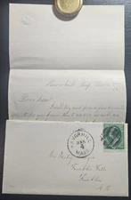 Haverhill Massachusetts 3c Banknote 1878 W/enclosure Essex County 