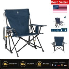 Indigo Blue Kickback Rocker Chair - Ultimate Comfort for Outdoor Adventures