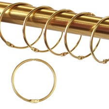 24 Pieces Rust Proof Shower Curtain Rings Gold, Metal O Shape Hooks for Bathroom