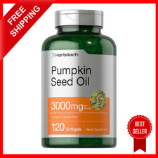 Pumpkin Seed Oil Capsules  3000mg  120 Softgels  Cold Pressed  by Horbaach