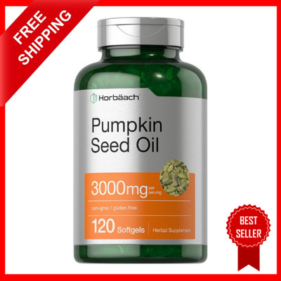 Pumpkin Seed Oil Capsules | 3000mg | 120 Softgels | Cold Pressed | by Horbaach