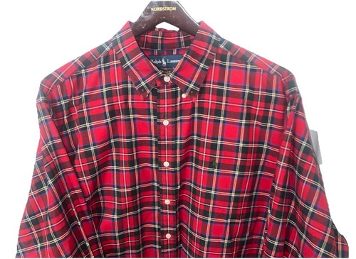 Polo Ralph Lauren Men Classic Fit Button-Up Plaid Red Long Sleeve Shirt Sz - XXL - Picture 2 of 8