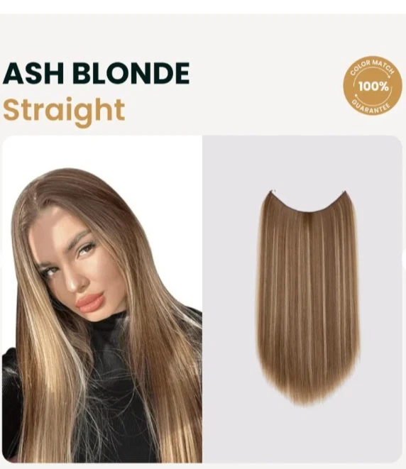 ThatHair Halo Hair Extension - Ash Blonde - Set Of 2 - 16  display picture 3