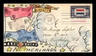 US COVER NETHERLANDS OVERRUN COUNTRIES FDC SCOTT 913 HAND PAINTED KRAFT ADD ON