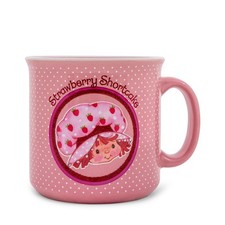 Strawberry Shortcake Polka Dots Ceramic Camper Mug Holds 20 Ounces