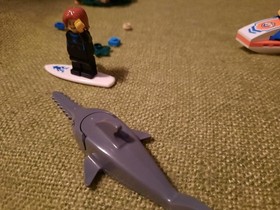 Lego City 60011 & 30665 Jetski Rescue + Baby Gorilla Island 3 Minifigures Shark