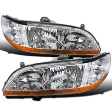 Headlights Assembly Pair Chrome For Honda Accord Sedan Coupe 1998-2002
