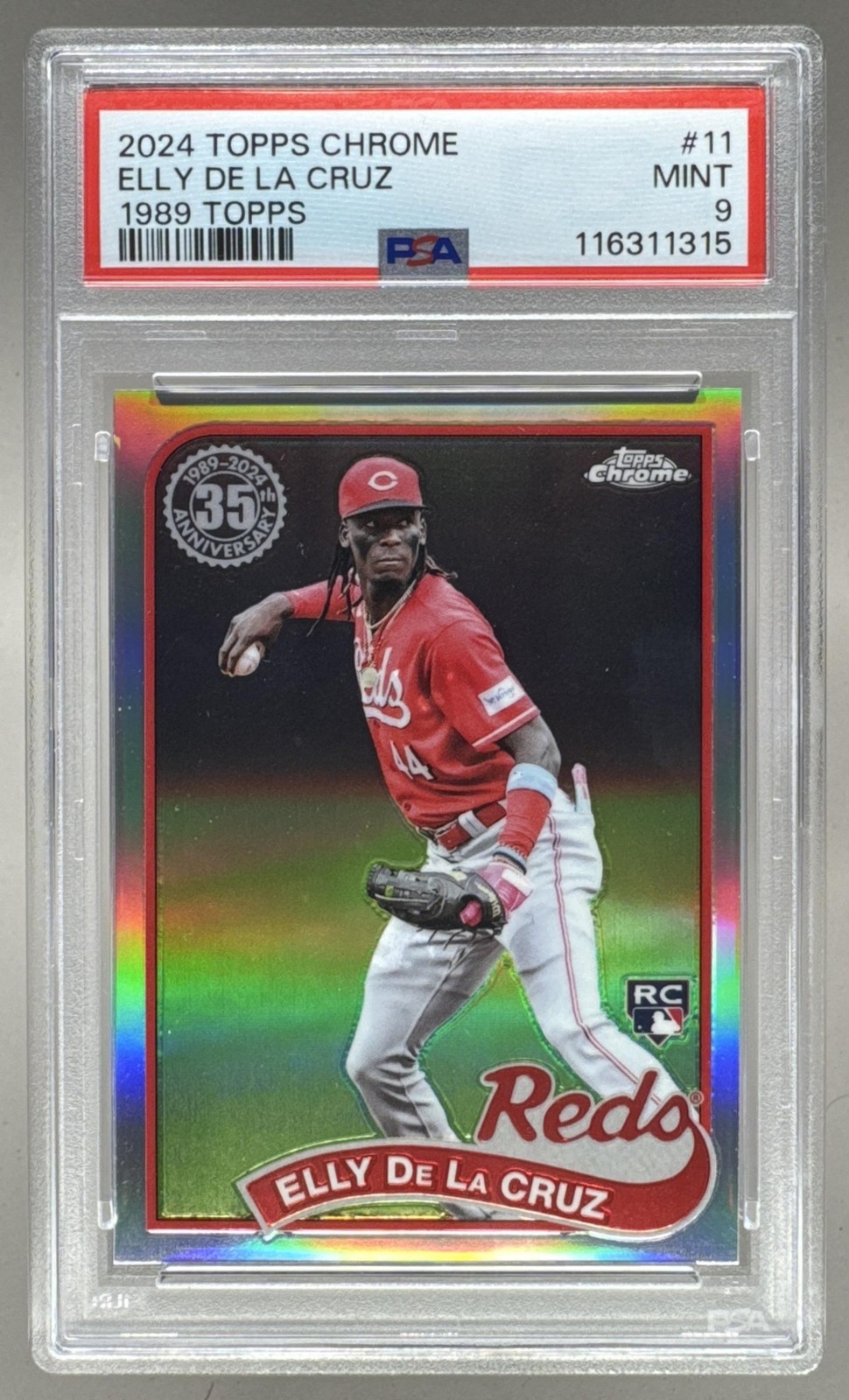 PSA 9 ELLY DE LA CRUZ 2024 Topps Chrome 1989 RC ROOKIE #11