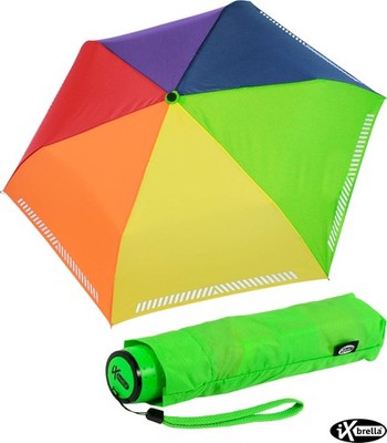 iX-brella Mini Regenschirm Kinderschirm Safety Reflex leicht bunt - Regenbogen