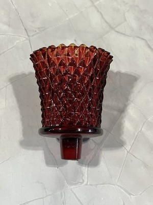 Homco Red Diamond Cut Votive Cup 3 1/2  X 2 7/8  READ