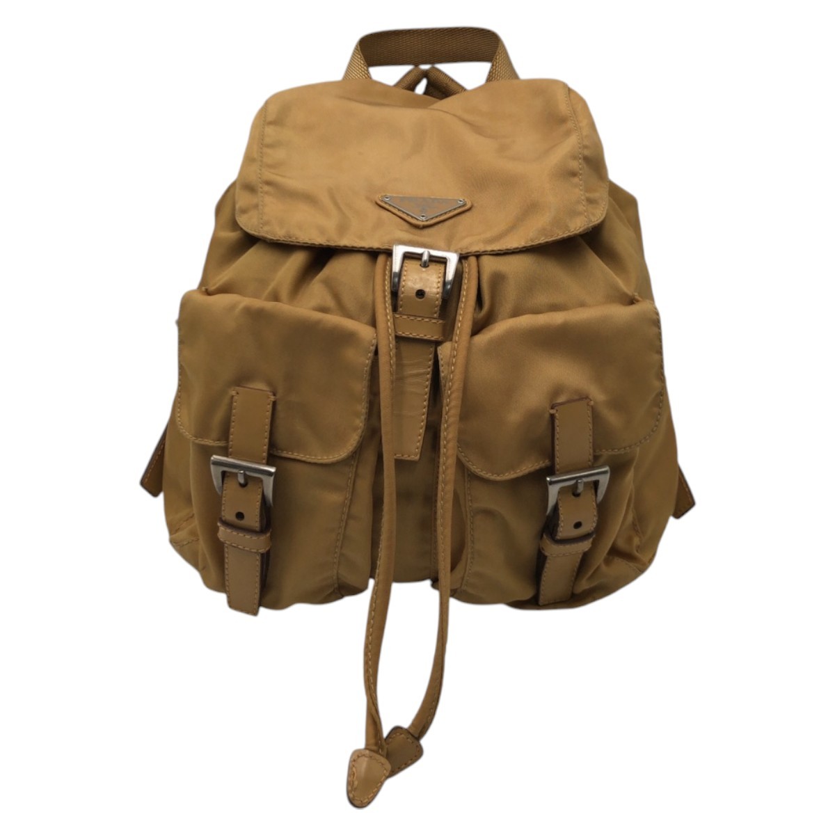 PRADA Tessuto Triangular logo Backpack Unisex Bro… - image 1