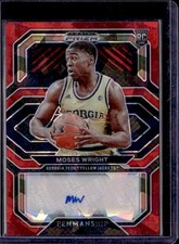 2021 Panini Prizm DP #CP-MWR Moses Wright College Penmanship Prizms Red Ice