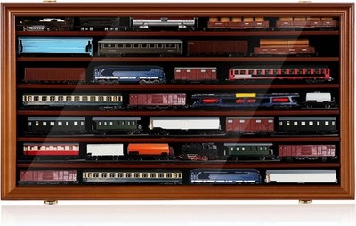 Train Display Case HO Scale Cabinet Railroad Car Locomotive Collection USA Frame
