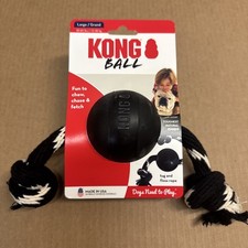 KONG Extreme Ball with Rope LARGE Tug Fetch  Chew Dog Toy New