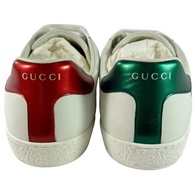 GUCCI 576136 White Leather Interlocking GG Ace Men's