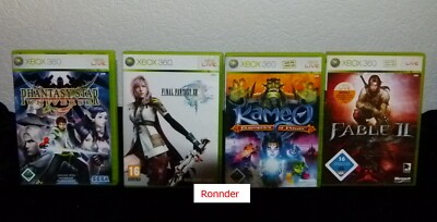 4 x Games xBox 360 - 6 Disc - Fable II - Final Fantasy XIII - Phantasy Star Un.