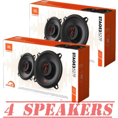 2 Pair (Qty 4) of JBL Stage3 527F 120W 5.25'' 2-Way Coaxial Car Audio Speakers