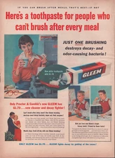 1954 Gleem Toothpaste Vintage Print Ad