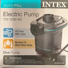 Intex Quick-Fill Air Pump Electric Outdoor Use 12 V DC Power 650 L/min Black