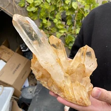 3.8lb Natural White Clear Quartz Crystal Cluster Raw Healing Specimen