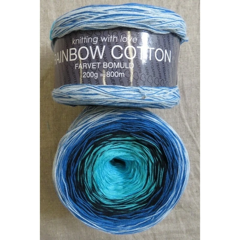 200g RAINBOW COTTON Bobbel Wolle 203 FARBVERLAUF 100% Baumwolle 4-fädig LACE - Bild 2 von 4