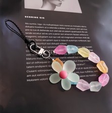 Colorful Frosted Bead Flower Phone Strap
