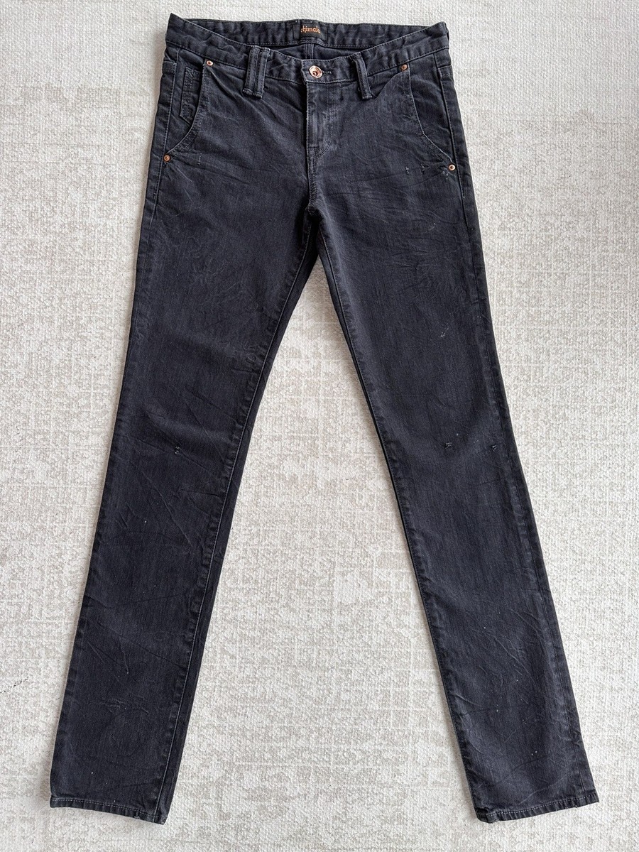 CHIMALA Japan Selvedge Denim Black Gray Distressed Low Rise