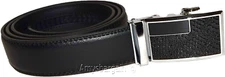 Men's Leather Dress Belt (L) Auto Lock belt Men's Black Quick lock track belt