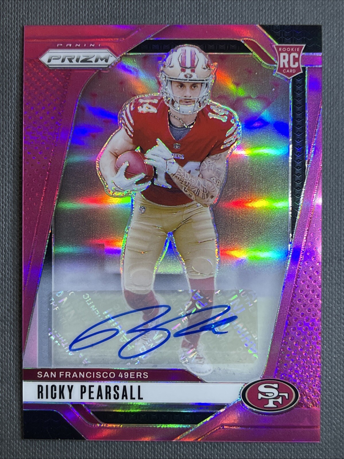 SP 2024 RICKY PEARSALL PINK PRIZM  AUTO ROOKIE RC 49ers