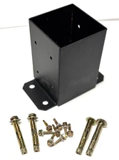 VEVOR 4x4 Steel Post Base Bracket Heavy Duty Black Powder Coat